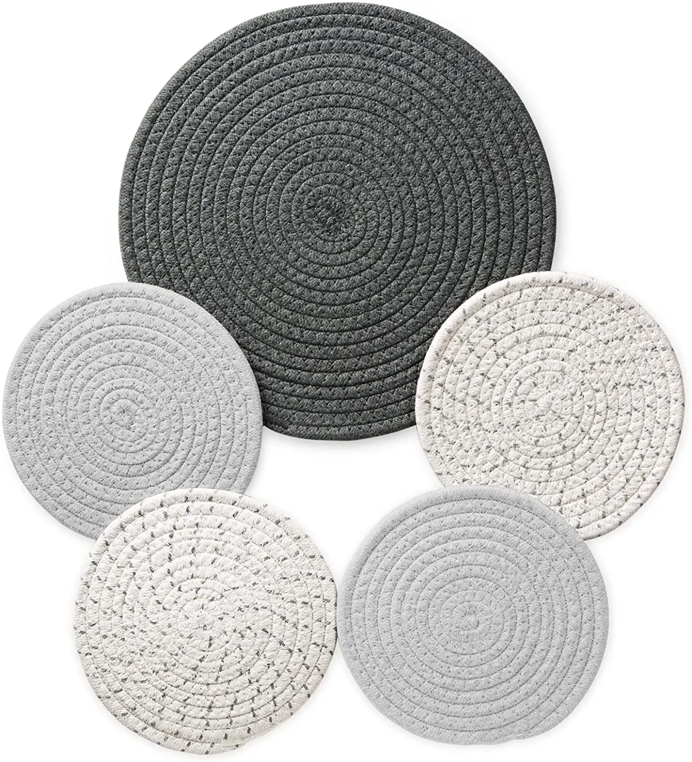 

Free Shipping - Home Decoration Round Weaving Place Table Pad, 38cm Round Heat Resistant Kitchen Anti-Skid Mat Cotton Table Mat