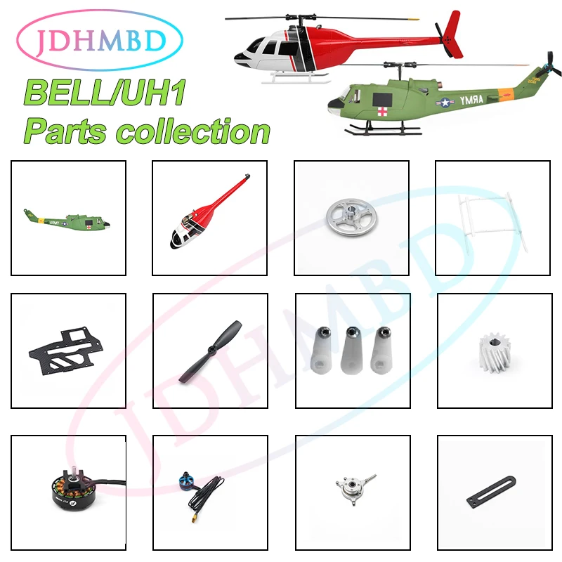 Flywing  Bell 206 UH1 with H1 Flight Controller Spare Parts Tail Blade Main Shaft  Swashplate Landing Skid  Scale Fuselage