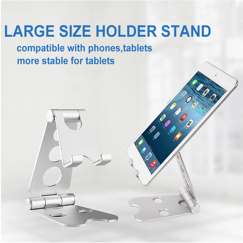 Aluminum Alloy Tablet Stand Holder Folding Portable Large Size Phone Lazy Bracket Universal Anti-skid Desktop Holder Stand