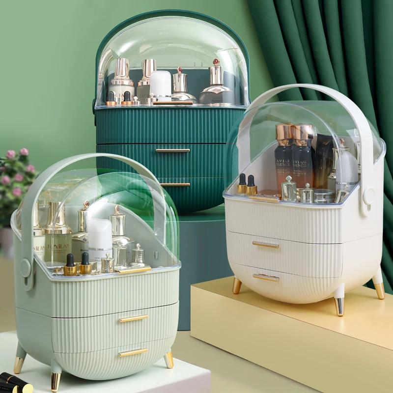 

Luxury Makeup Organizer Drawer Portable Cosmetic Storage Box Large Capacity Jewelry Nail Polish Container Bathroom Beauty Case