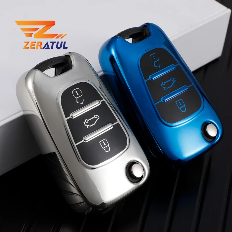 

For Hyundai Elantra Accent i20 i30 ix35 For KIA Rio 3 Soul Optima Ceed K2 K5 Cerato Sportage TPU Car Key Case Cover Shell Fob