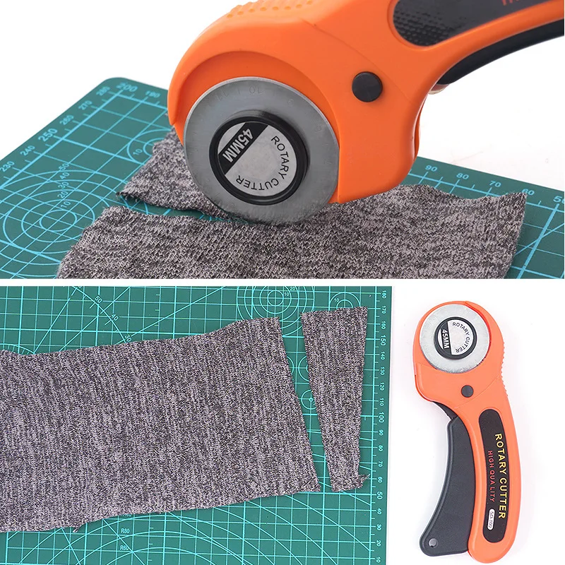 

45mm Rotary Cutter Leather Cutting Tool Hand Wheel Cut Round Paper Knife Wallpaper Cloth Knife Cutting Knife Waves Dashed Line