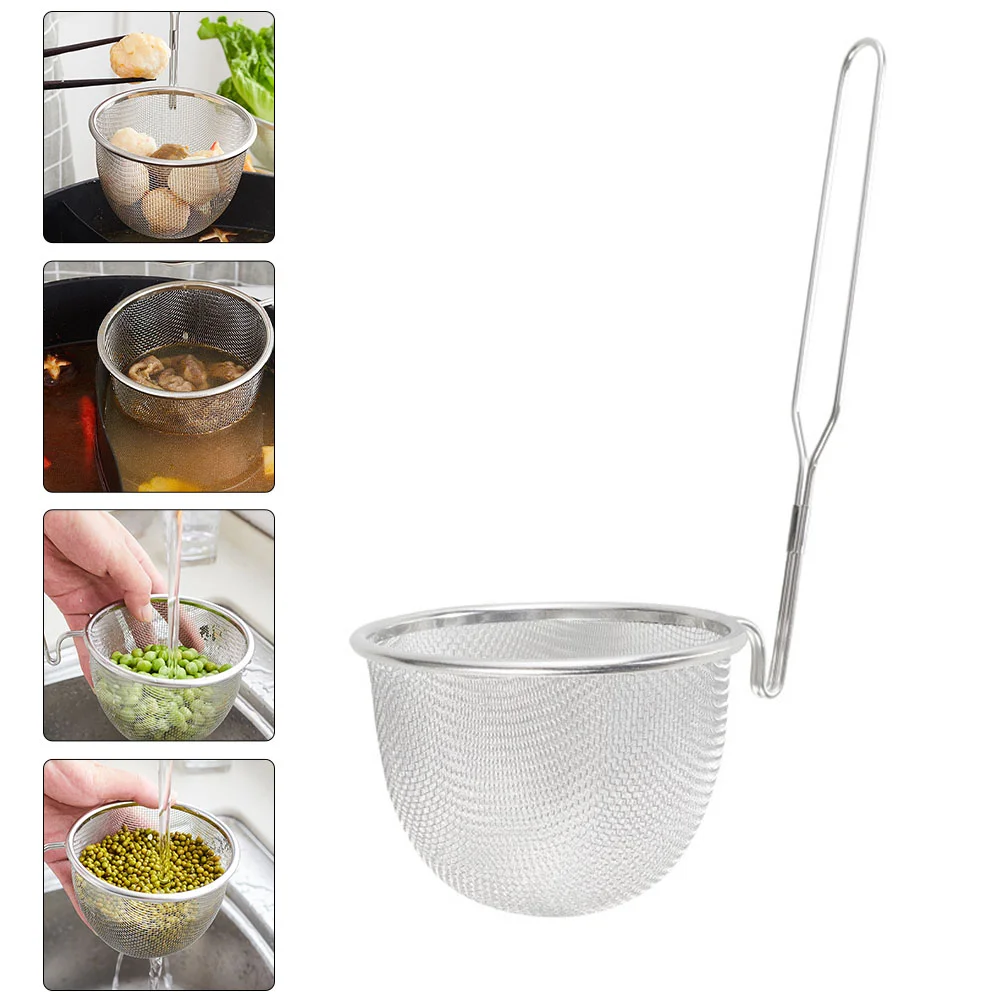 

Dumpling Strainer Metal Mesh Strainer Cooking Skimmers Straining Basket with Handle Noodle Strainer Kitchen Fine Sieve