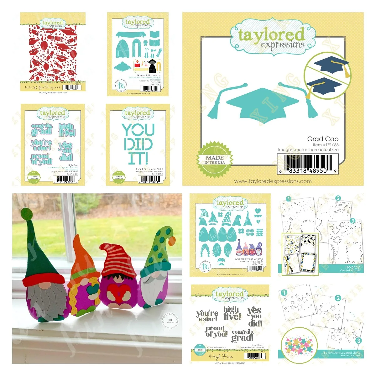 

Class of 2023 Grad Cap Cutting Dies and Silicone Stamps Stencils DIY Scrapbooking Album Stamp Die Sheets Greeting Card Embossed