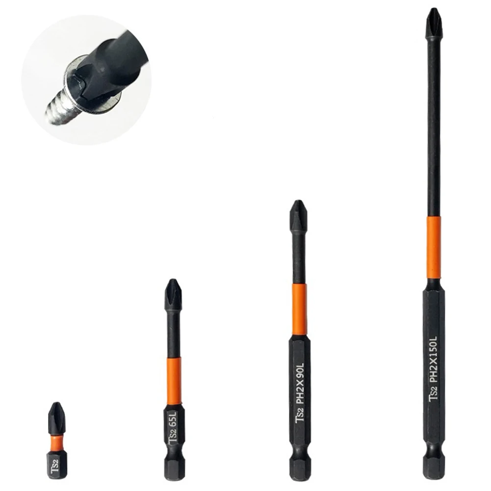 

4pcs Strong Magnetic Batch Head Cross High Hardness Drill Screw Bits Electric Screwdriver Bit Set 25 65 90 150mm Impact PH 2