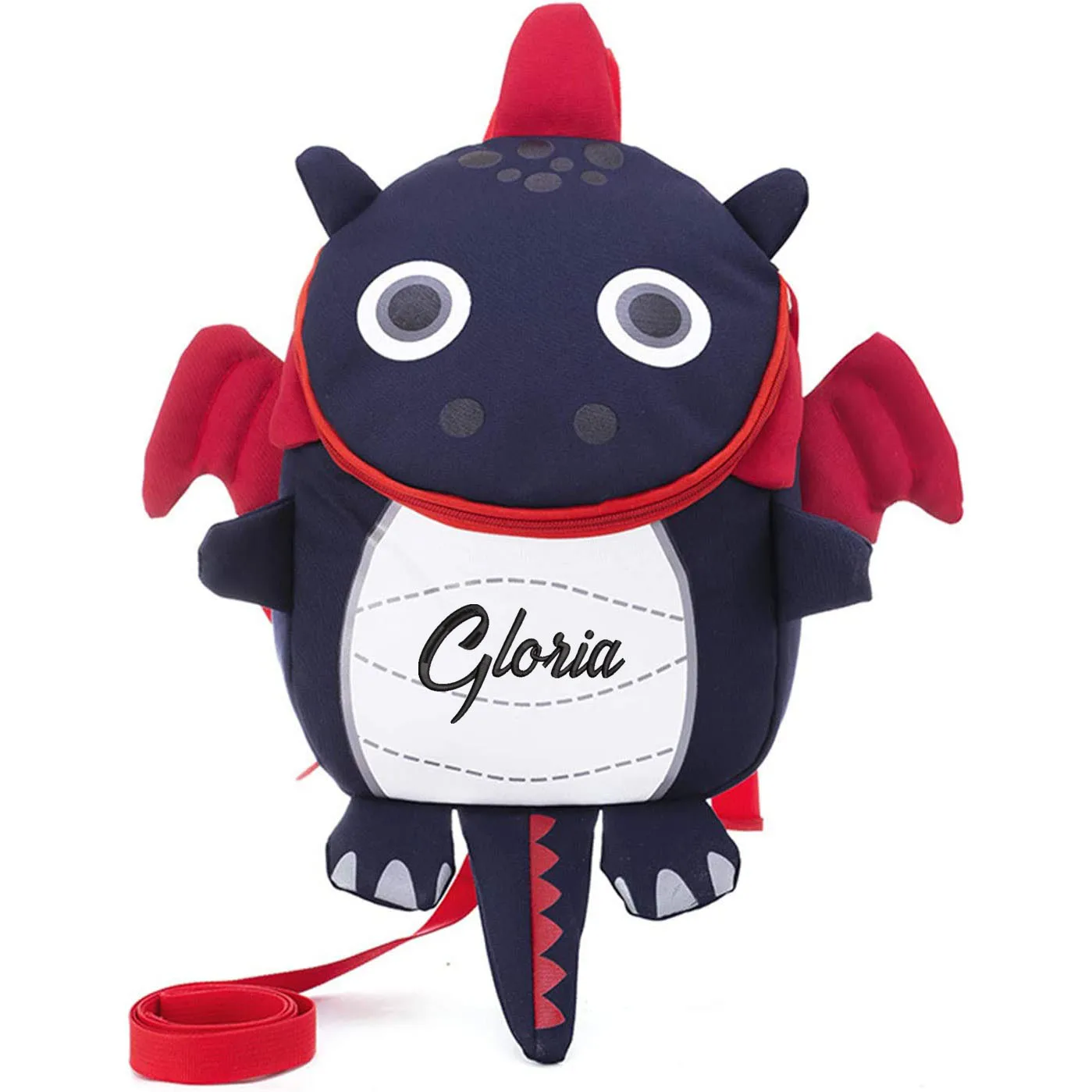 

Персонализированный вышитый рюкзак с динозавром для малышей, рюкзак с милыми животными, 3D школьная сумка для детского сада с поводком с защитой от потери