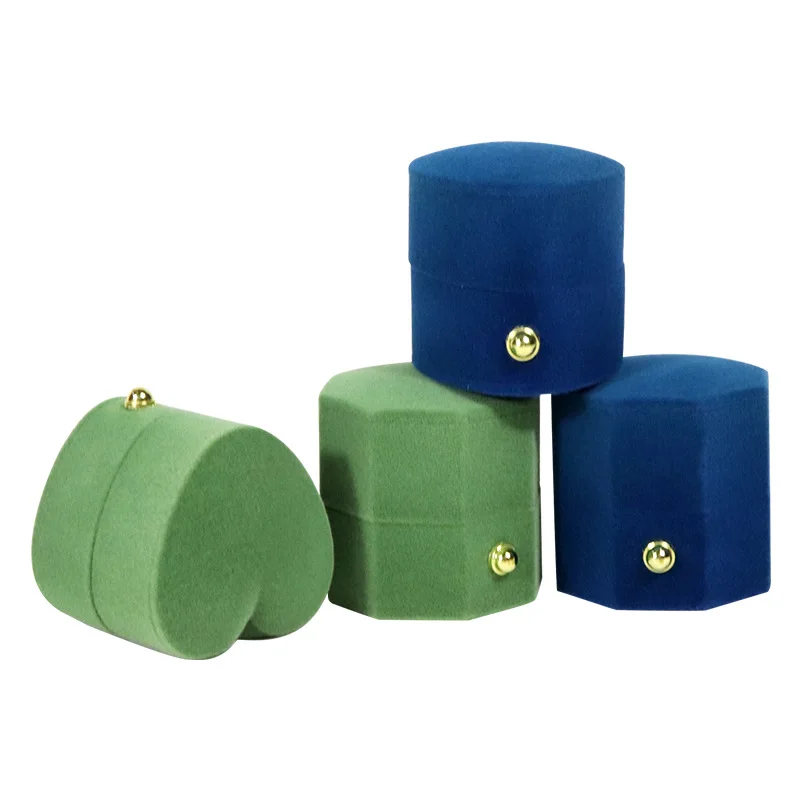 Мини-бархатная шкатулка для драгоценностей модная коробка колец в форме сердца