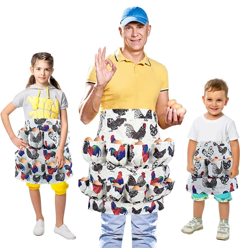 

1Pc Pockets Egg Collecting Harvest Apron Chicken Farm Aprons Carry Duck Goose Egg Collecting Farm Apron Kitchen Garden Aprons