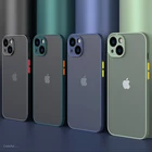 Чехол для телефона iPhone 13, 12, 11 Pro, X, XR, XS Max, 7, 8 Plus, 6, 6s, SE, 2, 13 Pro Max, матовый жесткий защитный чехол из поликарбоната с контрастной цветной рамкой