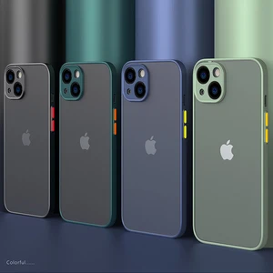 Чехол для телефона iPhone 13, 12, 11 Pro, X, XR, XS Max, 7, 8 Plus, 6, 6s, SE, 2, 13 Pro Max, матовый жесткий защитный чехол из поликарбоната с контрастной цветной рамкой