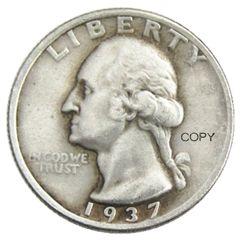 US 1937P/D/S квартал Вашингтон Посеребренная копировальная монета