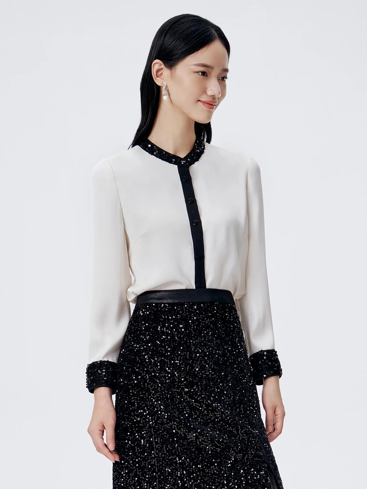 Zhao Yazhi Same Sle Buoubuou 2024 осенние новые французские элегантные блестящие атласные