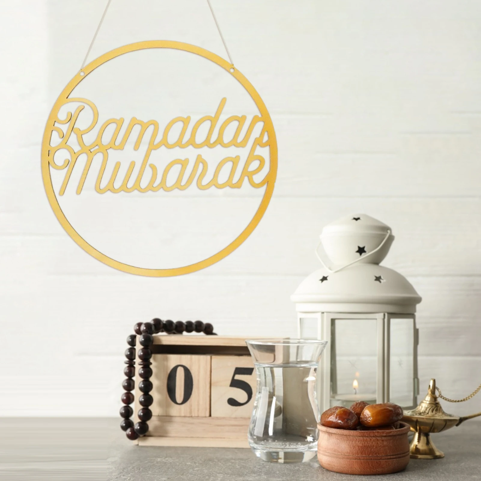 

Рамадан кареем, деревянный орнамент, декор Mubarak для дома Eid Mubarak, деревянная подвеска, полый лунный светильник