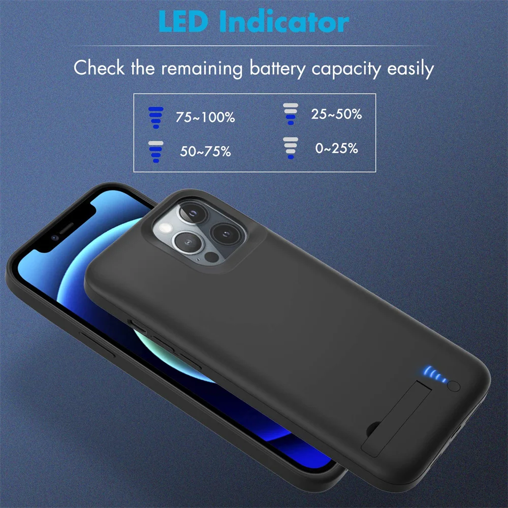 External Battery Charger Case For iPhone 7 8 6 6S Plus Charging Case For iPhone X XS XR 11 12 13 14 10000mAh Power Bank Cover