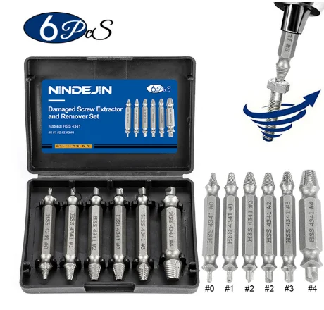 

5/6 Pcs Screw Remover Set Damaged Screw Extractor Drill Bit Stripped Broken Screw Bolt Remover Easily Take Out Demolition Tool