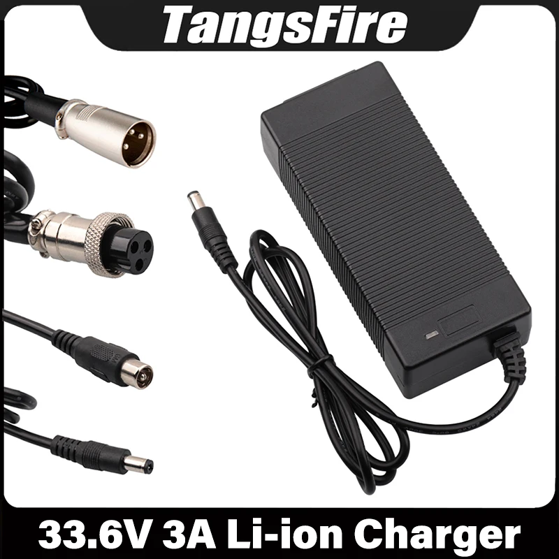 

33.6V 3A Lithium Battery Charger For 8Series 28.8V 29.6V E-bike Battery Pack With DC/RCA/GX16/XLR/Plug Connector