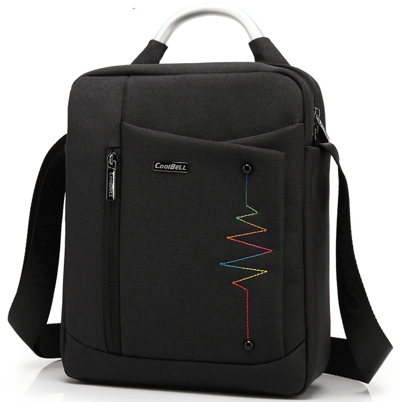 Free Shipping Nylon IPad Computer Bags Silt Pocket Waterproof Unisex Shoulder Bag Solid Color Fashion Handbags