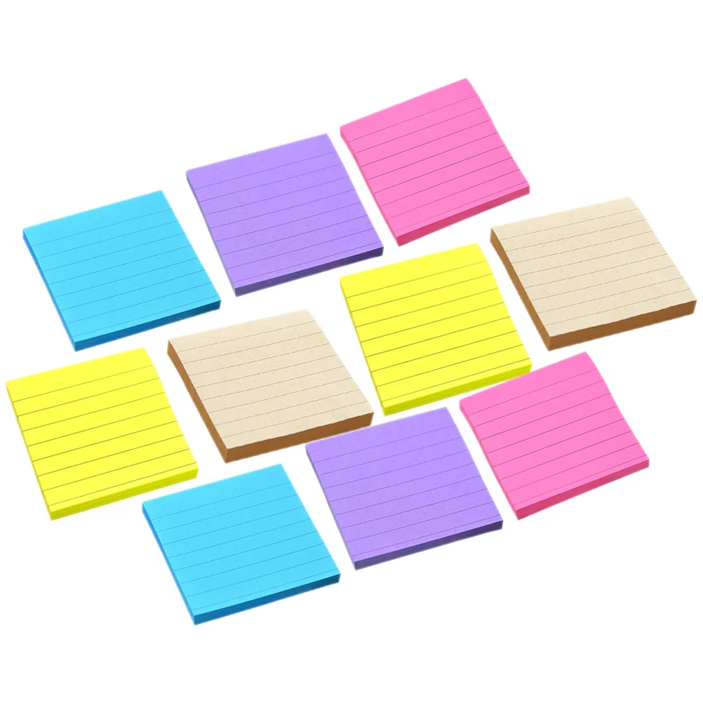 

10 Books Note Pads Office Memo Stickers Accessory Stripe School Self-adhesive Compact