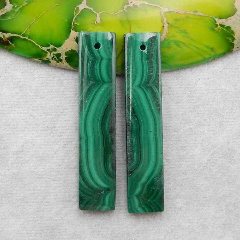 

Natural Stone Malachite Fashion Woman Charms Women Earrings Jewelry Gift Gem Customized Jewelry DIY Marking37x7x4mm8g