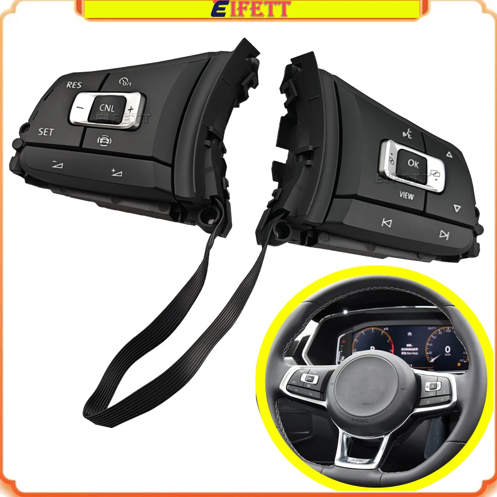 Фото Многофункциональная кнопка на руле для VW Passat B8 Variant, Golf 7, Arteon, Tiguan MK2 R-Line 5G0959442AE с ACC 5G0959442N №5