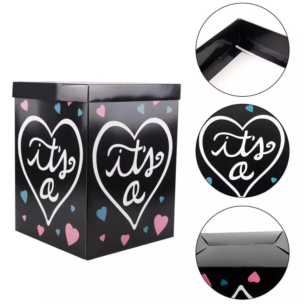 

Reveal Balloon Box Baby Birthday Party Gender Paper Storage Decorative Boy Girl