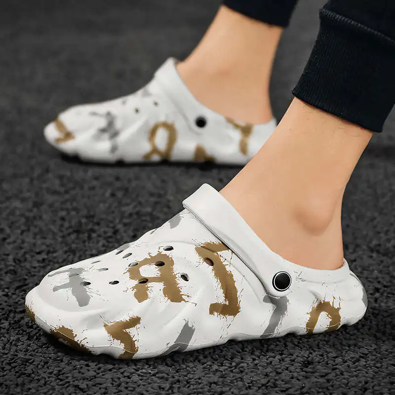 

Мужские кожаные туфли на массивной подошве, хлопок, каблук, повседневная обувь, теннисные шлепанцы, для пляжа