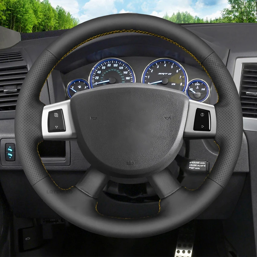 

Черный чехол на руль из искусственной кожи для Jeep Commander XK Grand Cherokee III Cherokee IV KK 2008-2010 Dodge Nitro 2007-2012