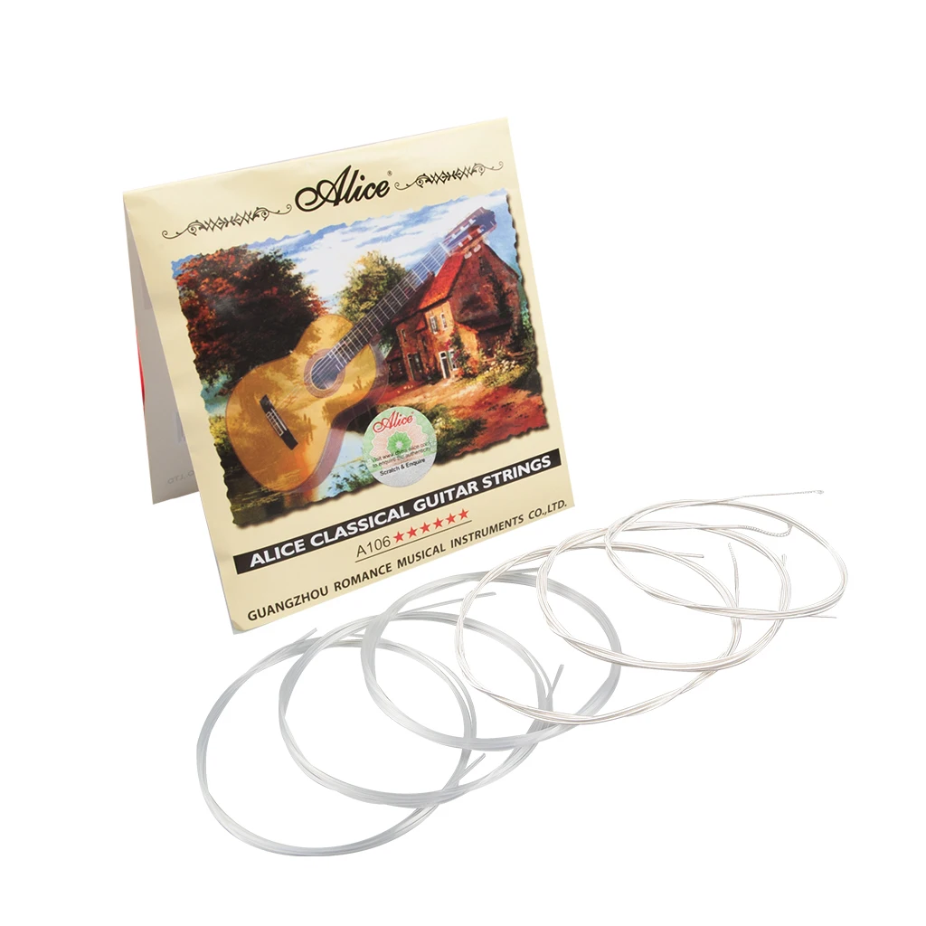 5 Packs Alice A106 Classical Guitar Strings Nylon Strings Silver Plated Copper Alloy Antirust Coating String Guitar Parts enlarge