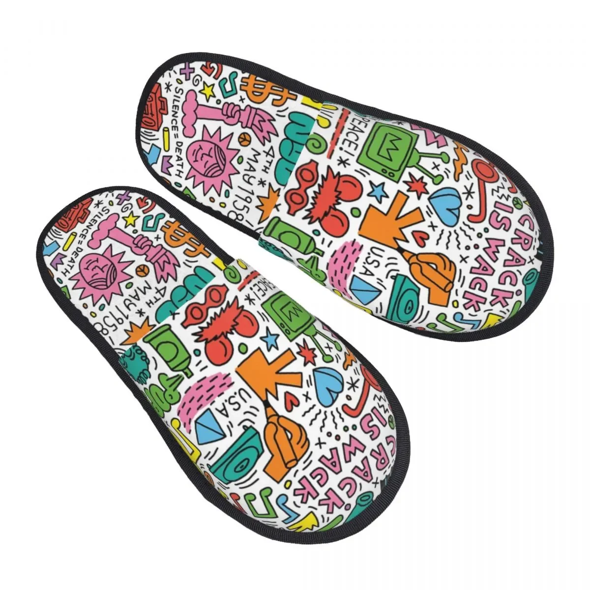 

Тапки Keiths домашние женские, мягкие тапочки из пены с эффектом памяти, с абстрактными танцами, с рисунком Микки, Уютные теплые Нескользящие шлепанцы с подошвой