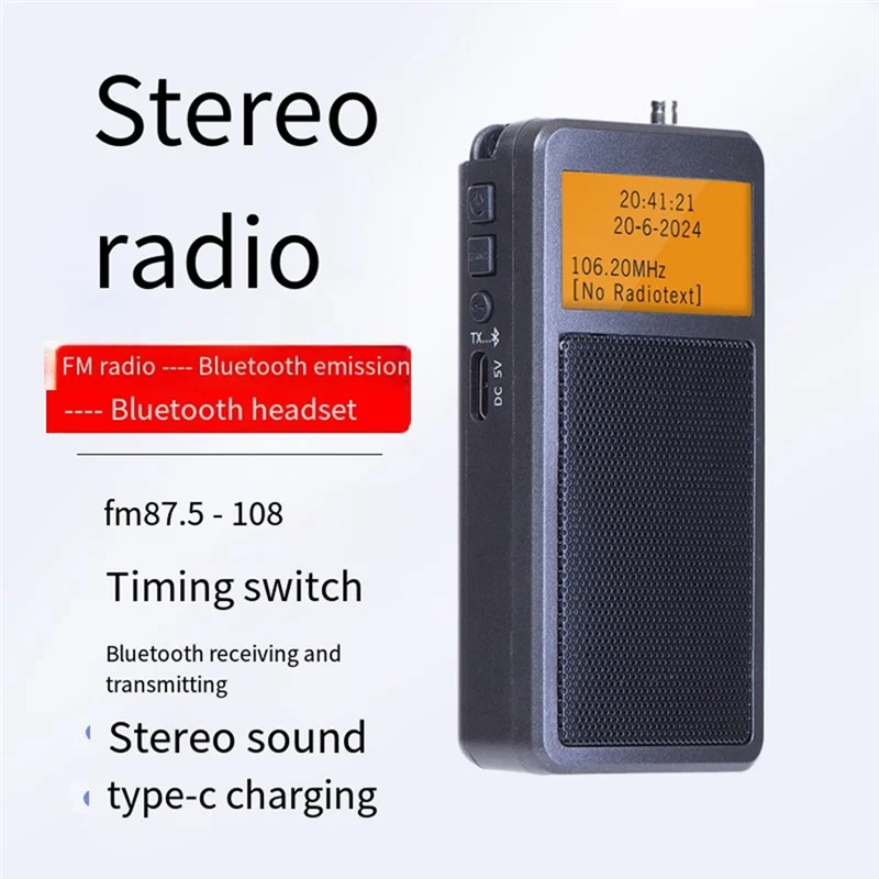 FULL-HRD205 Мини-портативный высокочувствительный Bluetooth-передатчик Радио Стерео FM Перезаряжаемый радиоприемник для пожилых людей (art.: 3920cf74809e4) - 3920cf74809e4