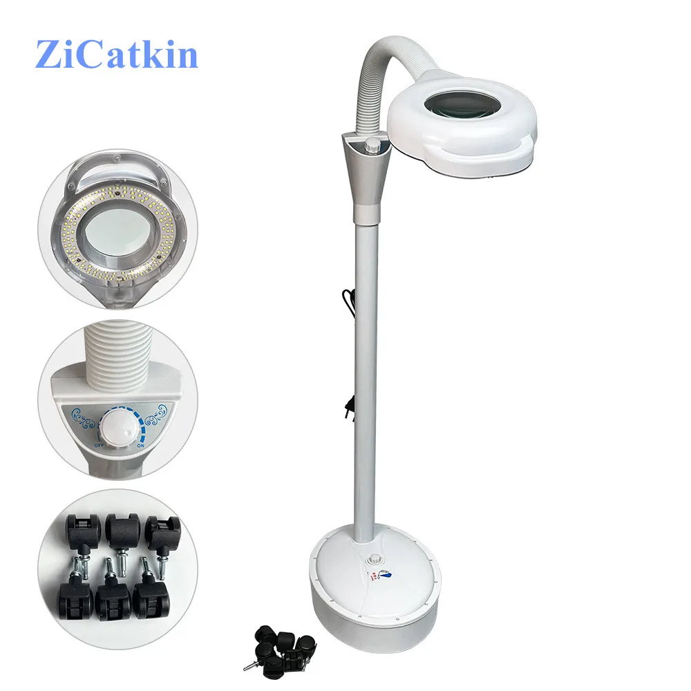 ZiCatkin 2022 New Makeup Lamp LED Beauty Lamp 8X Magnifying Glass Tattoo Lamp Manicure Nail Tattoo Floor Lamp Beauty Salon Spa