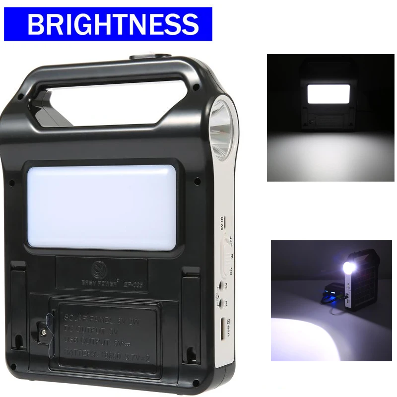 Portable 6V Rechargeable Solar Panel Power Storage Generator System USB Charger With Lamp Lighting Home Energy Kit | Электроника