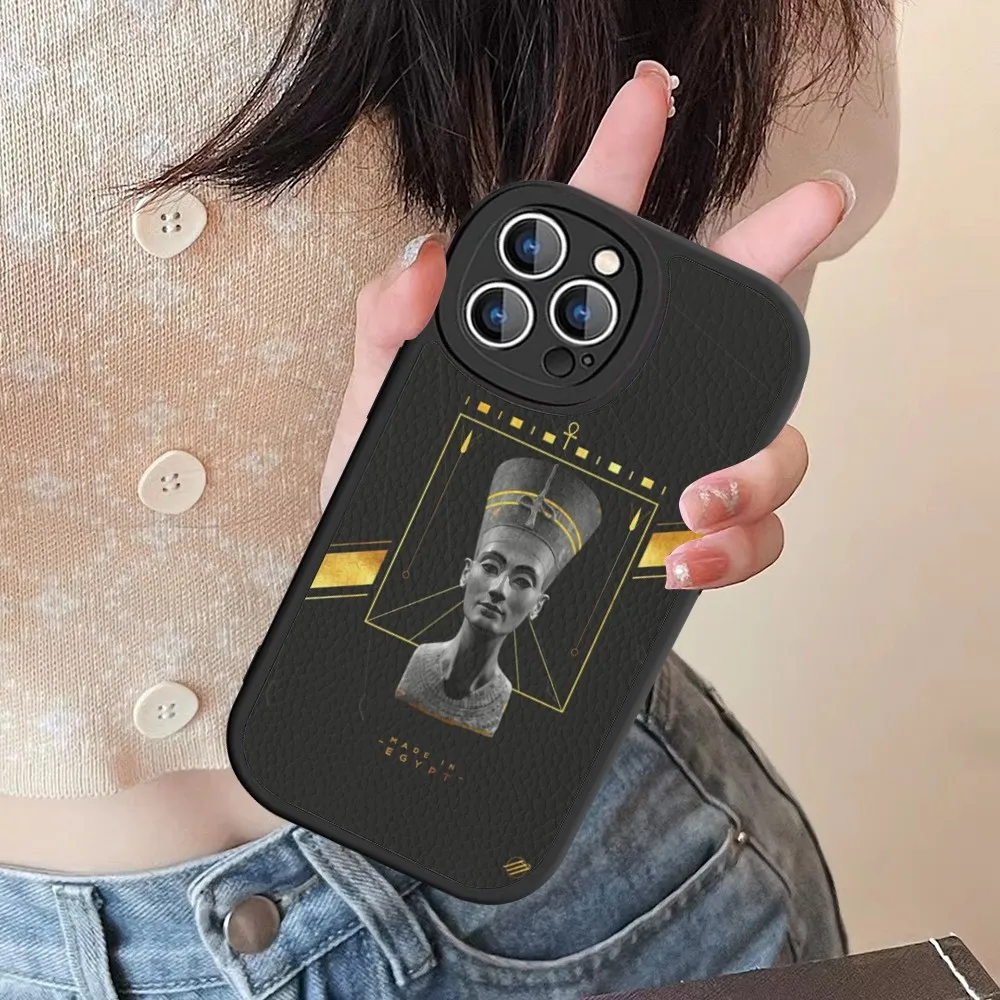 Египет Нефертити Анубис Анкх Чехол для телефона из жесткой кожи iPhone 16 15 14 13 12 Mini 11