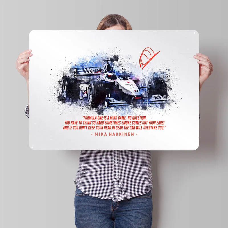 Mika Hakkinen 1999 Жестяная Табличка для автомобиля значок интерьера винтажный