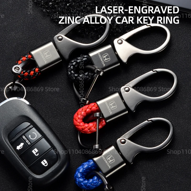 Для Honda Jazz Civic Fk2 Fk7 Fit Fk8 City Accord Stepwgn Vezel Эмблема Логотип Тканый веревочный брелок