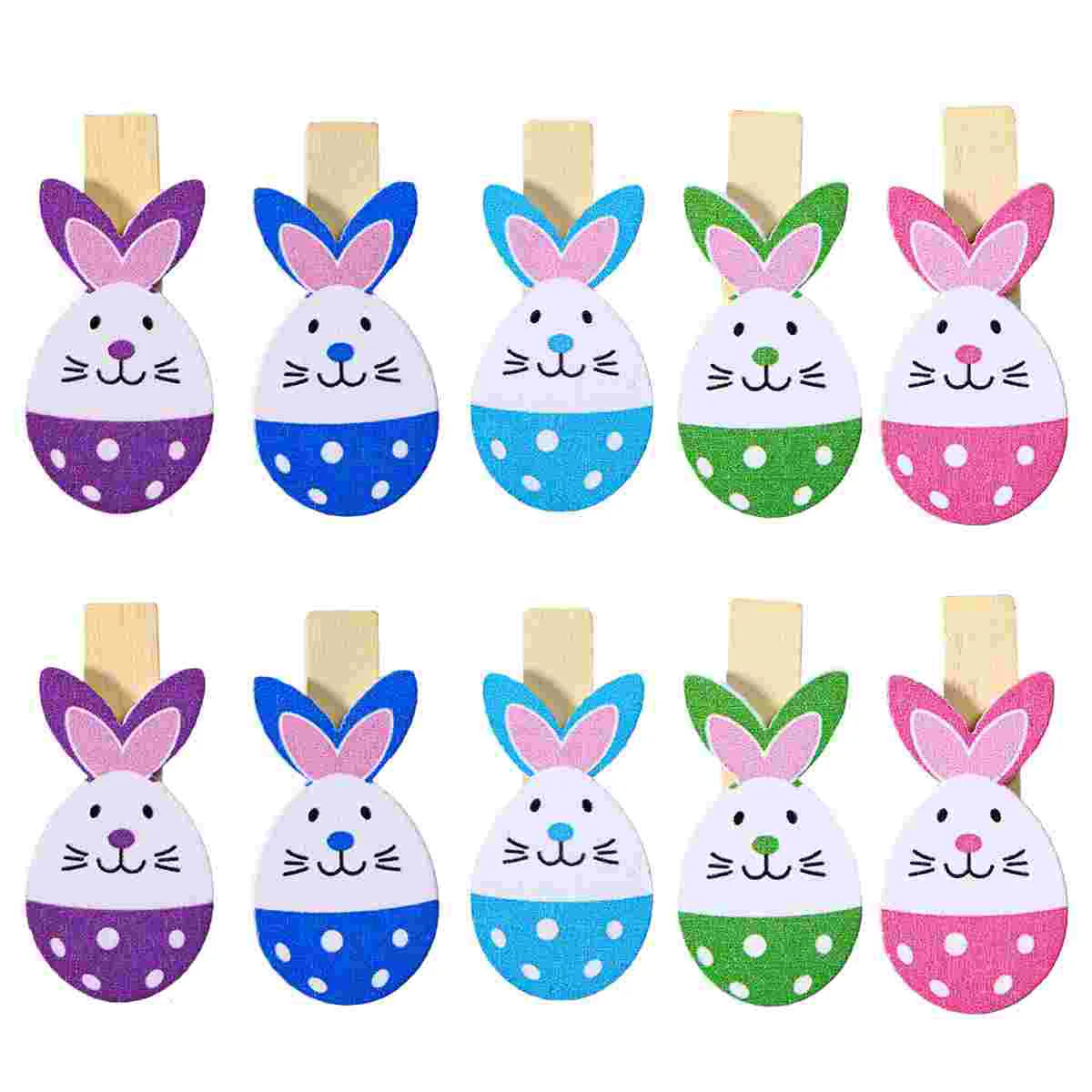 

50pcs Rabbit Wooden Pegs Easter Egg Photo Decor Crafts Note Memo Cards Ornaments Postcard Holder