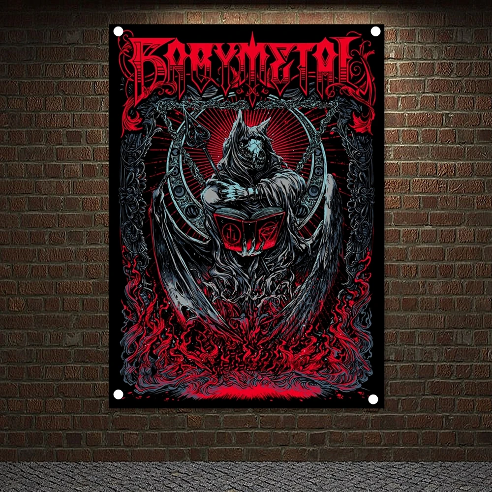 

BABYMETAL Rock Band Picture Retro Scary Bloody Banner Signs Vintage Music Poster Wall Art Decor Cafe Pub Club Bar Flags Tapestry