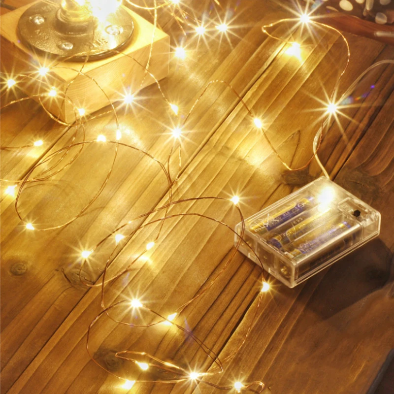 

Battery-operated garland 50LED 5M String Light Garland Street Fairy Lights Christmas LED Outdoor Decoration For Yard Garden Home