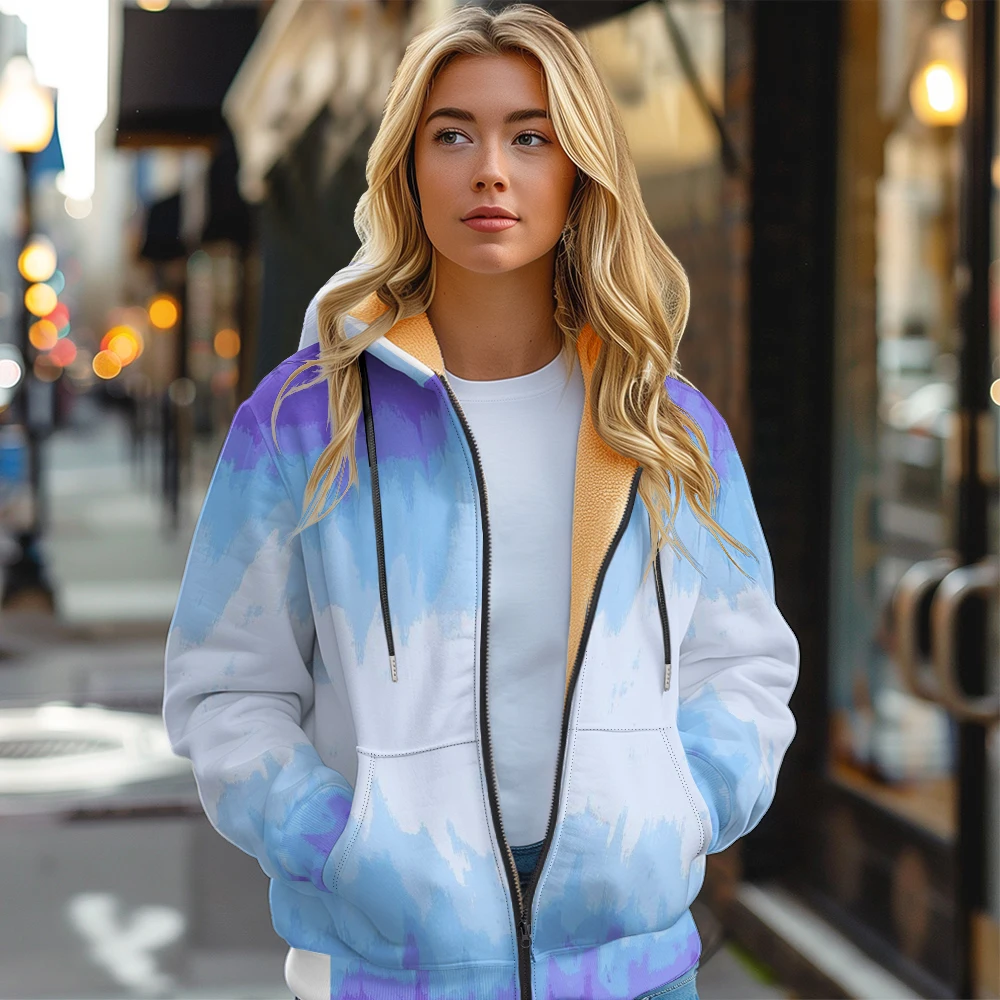 Кардиган с принтом тай-дай пуловер длинными рукавами зимняя повседневная