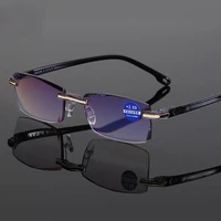 reading glasses men anti blue rays presbyopia goggles women vintage rimless eyewear diopter 1 0 1 5 2 0 2 5 3 0 3 5 4 0