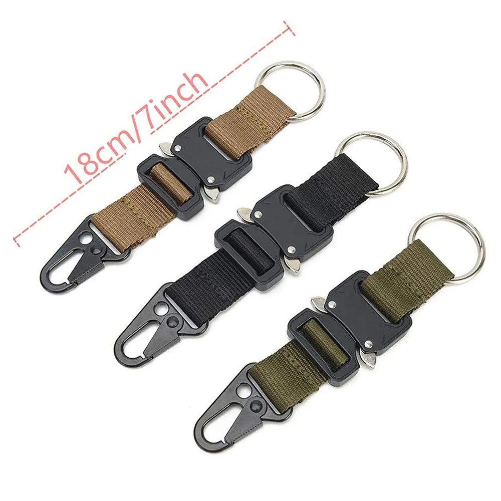 

3pcs Tactical Gear Keychain Clip for Mens Tactical Molle Accessories Nylon Belt Key Chain Loop Webbing Key Clip with Molle Bags