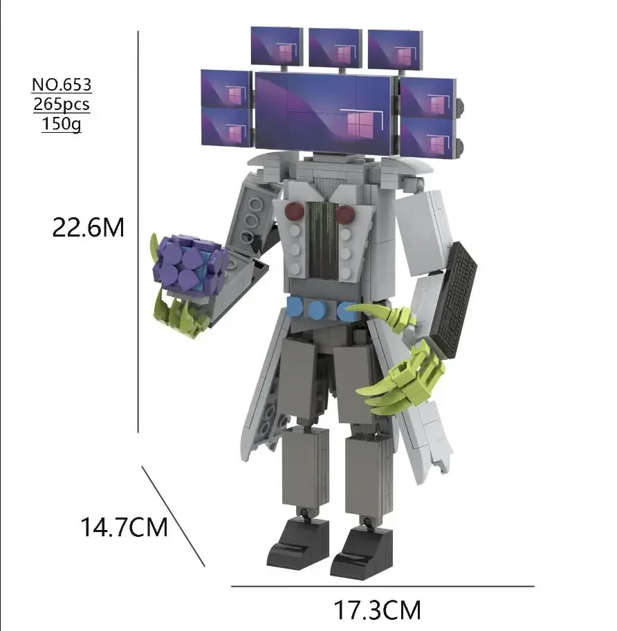 MOQIDODO Skibidi Titan строительные блоки для DIY часы монитор ТВ кирпичи модель