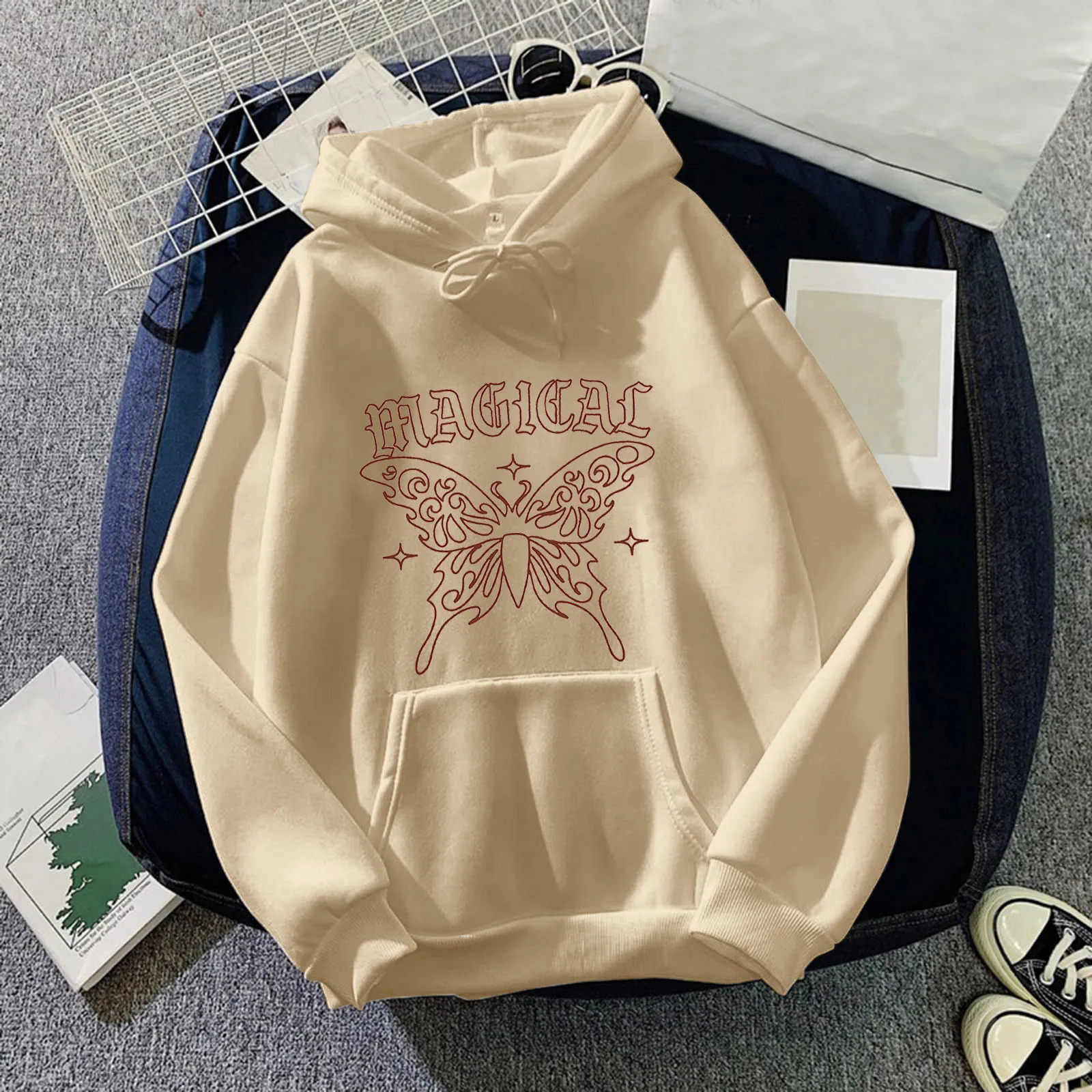 

Zip up Sweatshirt Dress Women Womens Monogram Print Long Sleeve Drawstring Hooded Sweatshirt With Sweater Vest Women with Shirt