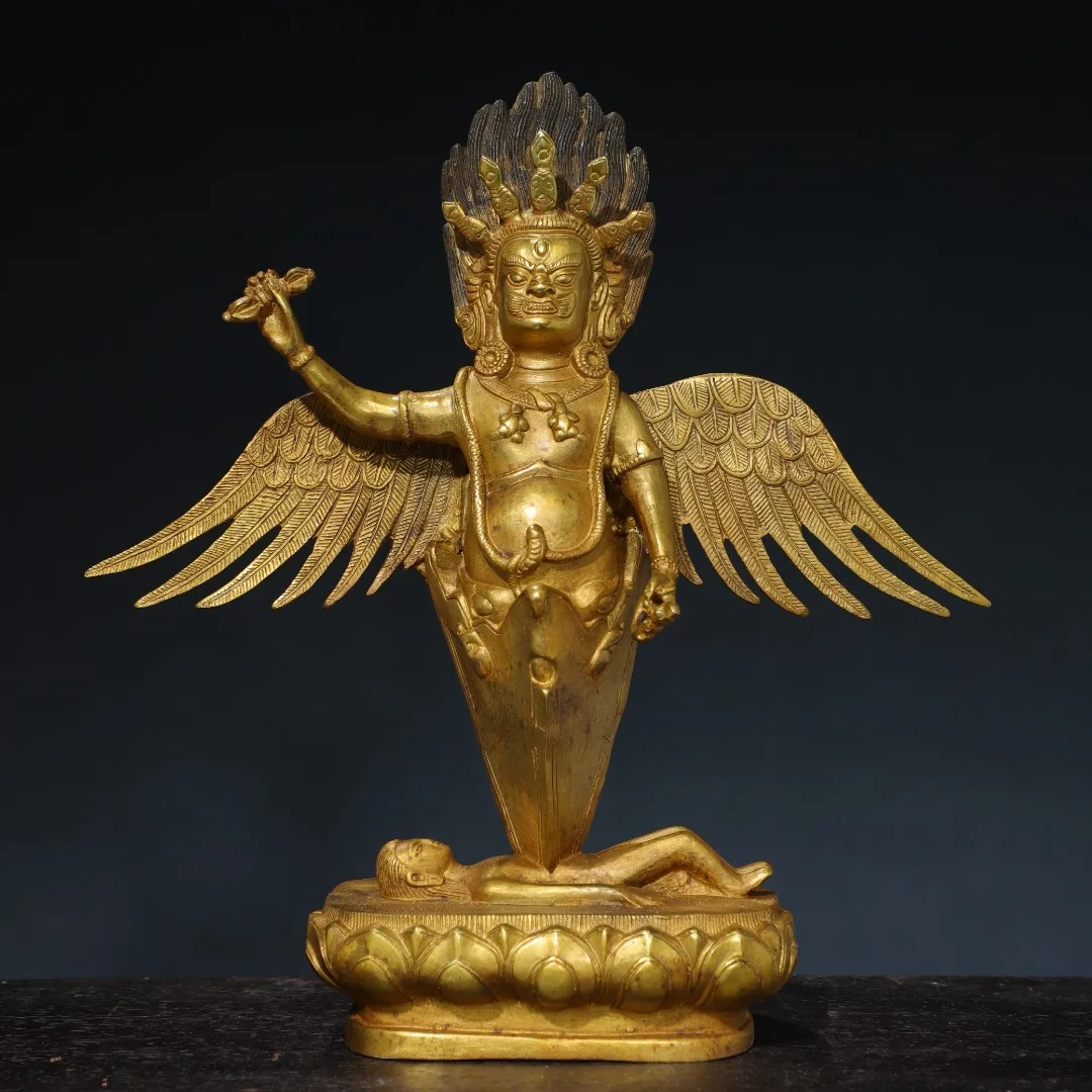 Коллекция тибетских храмов старое бронзовое позолоченное храм Будда Лэй