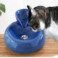 new cat ceramic water fountain bowl pet drinking fountain electric water dispenser automatic circulating smart food basin bowl