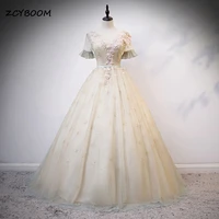 elegant ball gown graduation party dresses tulle appliques ruffles shiny beading formal evening banquet quinceanera prom gowns