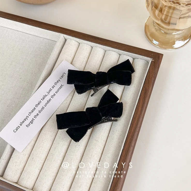

Retro Black Velvet Bow Hairpin for Women Girls 2022 Autumn Winter Classic Fashion Korean Pink Red Bowknot Hair Clip Hair Jewelry
