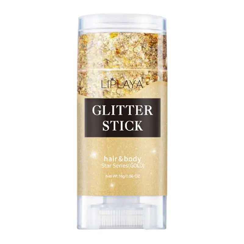 Face Glitter Gel Fashionable And Safe Hair And Body Glitter Stick Tri-Color Symphony Eyeshadow For Stage Makeup Party