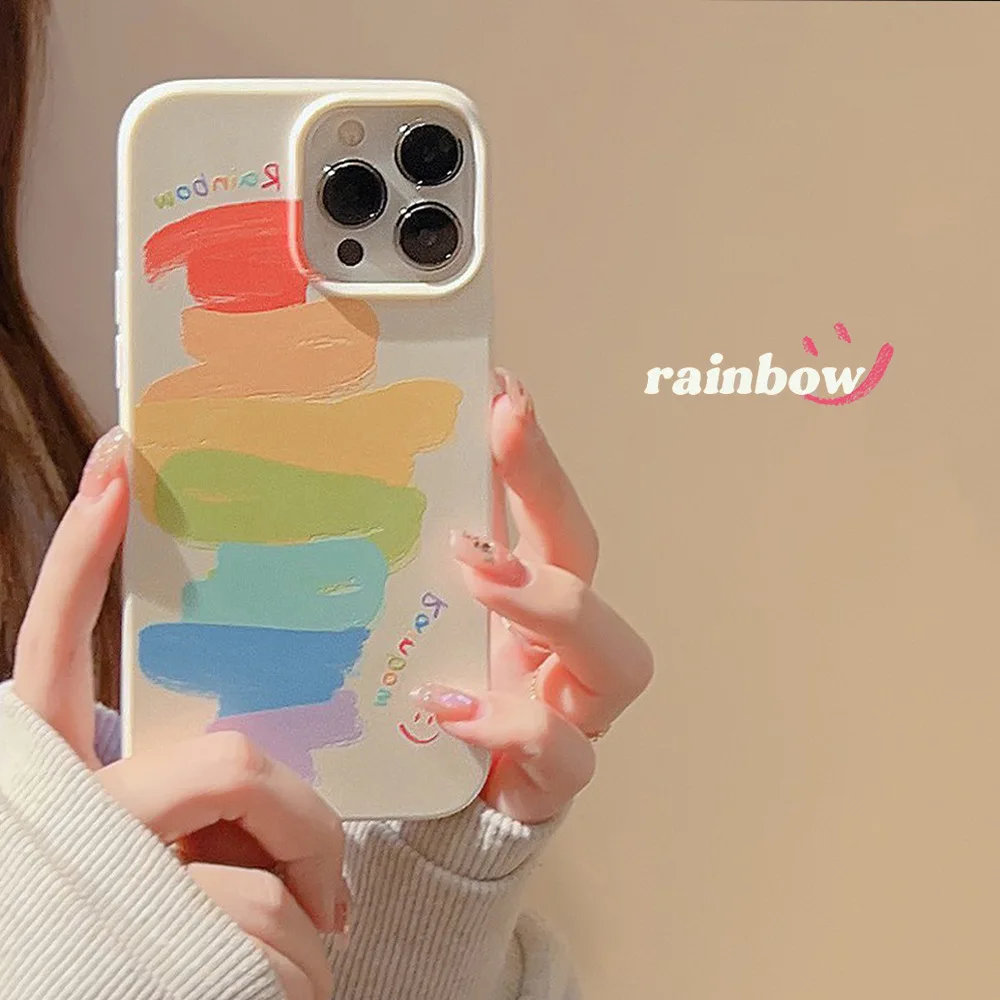 

Summer Style Colored Graffiti Rainbow Phone Case for IPhone 14 13 12 11 Pro XS Max 8 7 Plus XR Shockproof Phone Cover