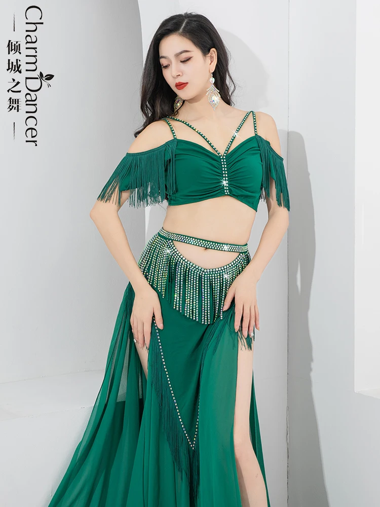 Оригинальный костюм для танца живота тренировочный с юбкой высокой талией и